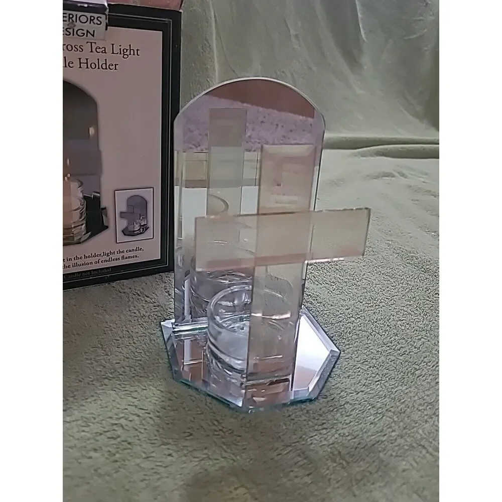 Beautiful INFINITY CROSS TEA LIGHT CANDLE HOLDER Interiors By Design Never Used